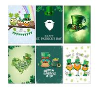 Papa Prints St Patricks Day cards Pack of 12 Greeting Cards Multipack (A6) St Patricks Day Cards with Envelopes for Friends and Family