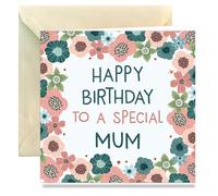 Papa Prints® To the Loveliest Mum Happy Birthday Floral Birthday Card for Mum (150x145 mm) Birthday Cards for Mum with Cream Envelope (151x155 mm) Mummy Birthday Card Mother Birthday Card