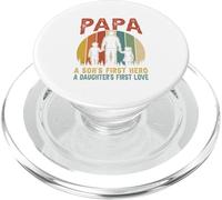 Papa Proud A Hero And Love Cute Son Daughter Father's Day PopSockets PopGrip for MagSafe