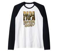 Papa Raising Hell in The South Hunting Deer Duck Outdoors Raglan Baseball Tee