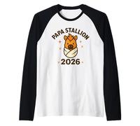 Papa Stallion 2026 Fire Horse Matching Expecting Father Raglan Baseball Tee