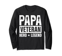Papa Veteran Hero Legend Patriotic Veteran Grandpa US Flag Long Sleeve T-Shirt