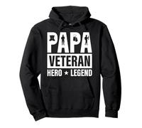 Papa Veteran Hero Legend Patriotic Veteran Grandpa US Flag Pullover Hoodie