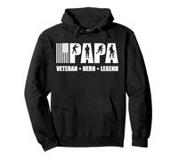 Papa Veteran Hero Legend Patriotic Veteran Grandpa US Flag Pullover Hoodie