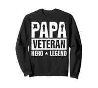 Papa Veteran Hero Legend Patriotic Veteran Grandpa US Flag Sweatshirt