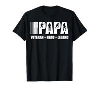 Papa Veteran Hero Legend Patriotic Veteran Grandpa US Flag T-Shirt