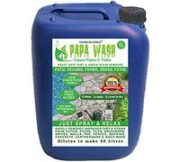 PAPA WASH - PATH and PATIO CLEANER - 5 Litres Super Concentrated Liquid Green Cleaner For All Hard Surfaces. Decking, Paving, Brickwork, PVC, Greenhouses, etc. Just Spray on and Relax
