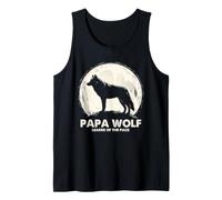 Papa Wolf Leader of the Pack Full Moon Graphic Tank Top
