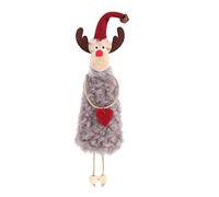PAPABA Plush Pendant Lovely Xmas Tree Plush Doll Pendant Ornament Holiday Decoration Mini Doll Grey