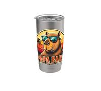 Papabara Papa Father's Day Fathers Day Capybara Fun Gift Idea Daddy Stainless Steel Insulated Tumbler