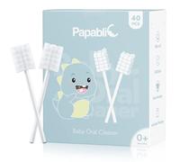 Papablic 40-Pack Baby Tongue Cleaner, Upgrade Gum Cleaner with Paper Handle for Babies and Infants Ages 0-2 Years