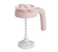 Papablic Wide Mouth Mason Jar Mixing Lids with Rotating Mixing Handle & Flip Locking Spout, Breast Milk Pitcher Mason Jar Cap for Breastfeeding & Baby Formula Feeding, Pink