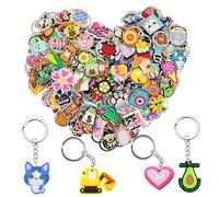 Papacharms Bulk Keychains 500pcs Random Different Keychain Lot Lovely Cool Key Chains for Student Prize Birthday Gift Party Favor