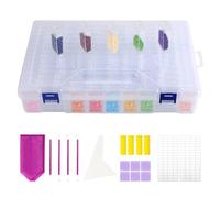 PAPAcroscoma 140pcs Diamond Art Storage: Diamond Art Tools Kit with Drill Pen,Non-Slip Grips,Trays,Clay, Correction Tool,Sticker Sheet, 5D DIY Diamonds Painting Accessories for Adults Embroidery