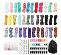 PAPAcroscoma 36 Pcs Paracord Cord Multifunction Paracord Ropes Survival Paracord Random Combo Crafting Kit DIY Manual Braiding 10 Feet for Making Lanyard Bracelet Dog Collar Idea for Gift