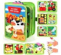 PAPAcroscoma Busy Board for Toddlers: 2026 New Models 3D Felt Animal Farm Montessori Toy Busy Book for 1 2 3 4 Year Old Boy Girl Gifts Sensory Travel Educational Toy for Plane Car