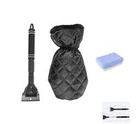 PAPAcroscoma Extendable Ice Scraper for Car Windscreen:2 in 1 Ice Scraper Warm Arm Sleeve Removes Ice Snow from Car Windscreen Windows Keeps Hands Toasty Efficient Frost Removal for Most Vehicle