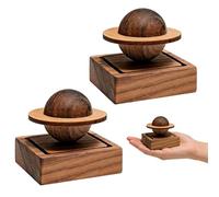 PAPAcroscoma Natural Wood Essential Oil Diffuser, 2 Pcs Handmade Waterless Aromatherapy Spheres, Desktop Decorations Zen Gift Set for Home, Office, Car and Travel
