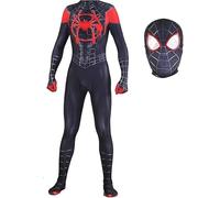 PAPAETHY Halloween Costume Superhero Cosplay Bodysuit Spandex Jumpsuit Spider Bodysuit Mask 3D Style Cosplay Suit For Adult, Black, Medium