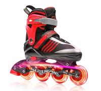 PAPAISON Adjustable Inline Skates Boys Ages 4-12, Roller Skates for Girls Kids with Full Light Up Wheels, Outdoor Blades Illuminating Skates for Children Teens Women