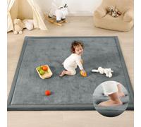 PaPaMat 1.3" Thick Baby Play Mat for Floor, 39x59 Foam Tummy Time Mat, Soft Plush Padded Nursery Rug for Toddlers, Crawling and