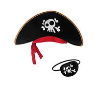 papapanda Pirate Hat Eye Patch for Kids and Adults Captain Costume (for Adults)