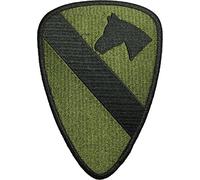 Papapatch 1st Cavalry Division Unit US Army Armed Forces Sewing Iron on Embroidered Patch - Olive Drab OD (IRON-1ST-CAVA-OD)