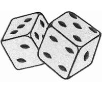 Papapatch Dice Gambling Game Sign Costume DIY Applique Embroidered Sew Iron on Patch (IRON-DICE-01) (White)