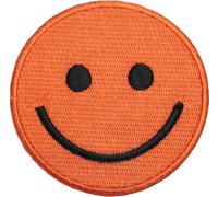 Papapatch Happy Smile Fun Hippie Retro Embroidered Sew Iron on Patch - Orange (Iron-Smile-OR)