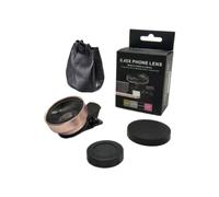 PAPAPI Phone Camera Lens 0.45X Ultra Wide Angle + 12.5X Macro Lens Universal Clip-on Camera Lens for Most Smartphones Rose Gold