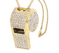 PAPAPI Whistle, Metal Crystal Rhinestone Whistle, Shining Whistle with Keychain for Referees, Coaches, Teachers