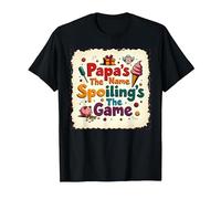Papa's The Name, Spoiling's The Game - Grandpa Gift T-Shirt, Men, Black, 3XL