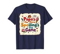 Papa's The Name, Spoiling's The Game - Grandpa Gift T-Shirt, Men, Navy, 3XL