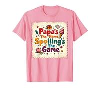 Papa's The Name, Spoiling's The Game - Grandpa Gift T-Shirt, Men, Pink, 3XL
