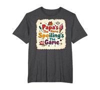 Papa's The Name, Spoiling's The Game - Grandpa Gift T-Shirt, Men's Big and Tall, Dark Heather Grey, 3X Tall