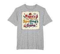 Papa's The Name, Spoiling's The Game - Grandpa Gift T-Shirt, Men's Big and Tall, Heather Grey, 3X Tall