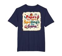 Papa's The Name, Spoiling's The Game - Grandpa Gift T-Shirt, Men's Big and Tall, Navy, 3X Tall