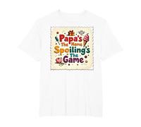Papa's The Name, Spoiling's The Game - Grandpa Gift T-Shirt, Men's Big and Tall, White, 3X Tall