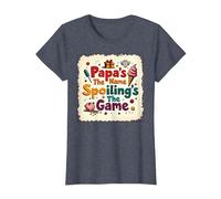 Papa's The Name, Spoiling's The Game - Grandpa Gift T-Shirt, Women, Heather Blue, 3XL