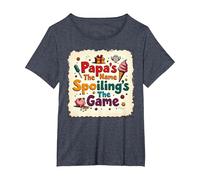 Papa's The Name, Spoiling's The Game - Grandpa Gift T-Shirt, Women's Plus, Heather Blue, 3X