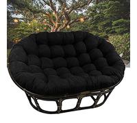Papasan Chair Cushion, Egg Chair Cushion Double Papasan Chair Cushion, Hanging Egg Hammock Chair Pads with Ties Swing Chair Cushions, for Outdoor Patio Garden,black,65 * 45 * 6in
