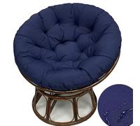 Papasan Chair Cushion Outdoor,Waterproof Hanging Chair Cushion Round Seat Cushion,Comfortable Chair Pad Removable Seat Cushion for Garden Chair, Rattan Chair,Swing Chair,Navy,100cm