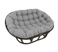 Papasan Four-Corner Arc Chair Cushions, Rattan Swing Chair Pads, Double Oversized, Outdoor Waterproof with Ties, dark gray, 170cmX120cm