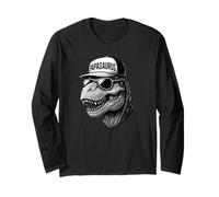 Papasaurus Cool Dino Dad Retro Funny Long Sleeve T-Shirt