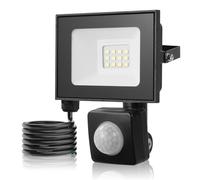 papasbox 10W Security Lights with PIR Motion Sensor,IR Sensor,1000LM 3000K Super Bright LED Floodlights Outdoor,IP66 Waterproof Spotlight,Ultra Thin Wall Lights for Garden Garage Yard Doorways