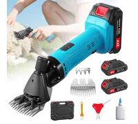 papasbox 21V Cordless Sheep Shears, Electric Shearing Clippers with 6 Speed, 1500mAh Battery * 2, Sheep Clippers Compatible with Makita 18V, Heavy Duty 2400RPM Farm Livestock Supplies Grooming Tool