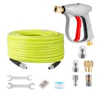 papasbox 30M Pressure Washer Drain, 5800PSI/400bar Pipe Hose Cleaning Kit, Sewer Jetter Kit with Power Washer Gun, Quick Connect Kits, Jet Nozzle and Rotating Jet Nozzle for Karcher K2-K7 Series