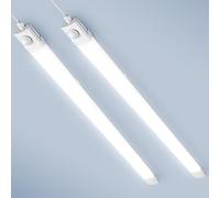 papasbox 40W LED Batten Light 120cm with Motion Sensor - 6500K Daylight, IP65 Waterproof Strip Light for Garage, Kitchen, Workshop, Carport - Energy-Saving Tube Light, 2 Pack