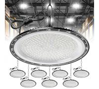 papasbox 8 PCS 500W UFO LED High Bay Light, 50000LM UFO led Workshop Light, Cold White 6500K Bright Workshop Lighting, IP65 Waterproof Industrial lamp high Bay for Factories, Garage, Warehouse