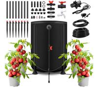 papasbox Drip Irrigation System Kit, Plant Waterer with 30W Waterproof Pump & 50L Bucket, Hose 10mm 6mm, Watering System for Indoor/Balcony/Greenhouse/Garden Plants